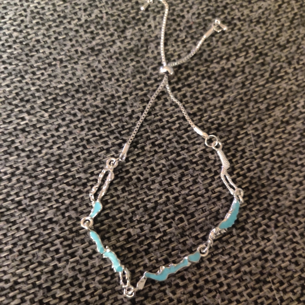 Elegant Silver and Blue Bracelet